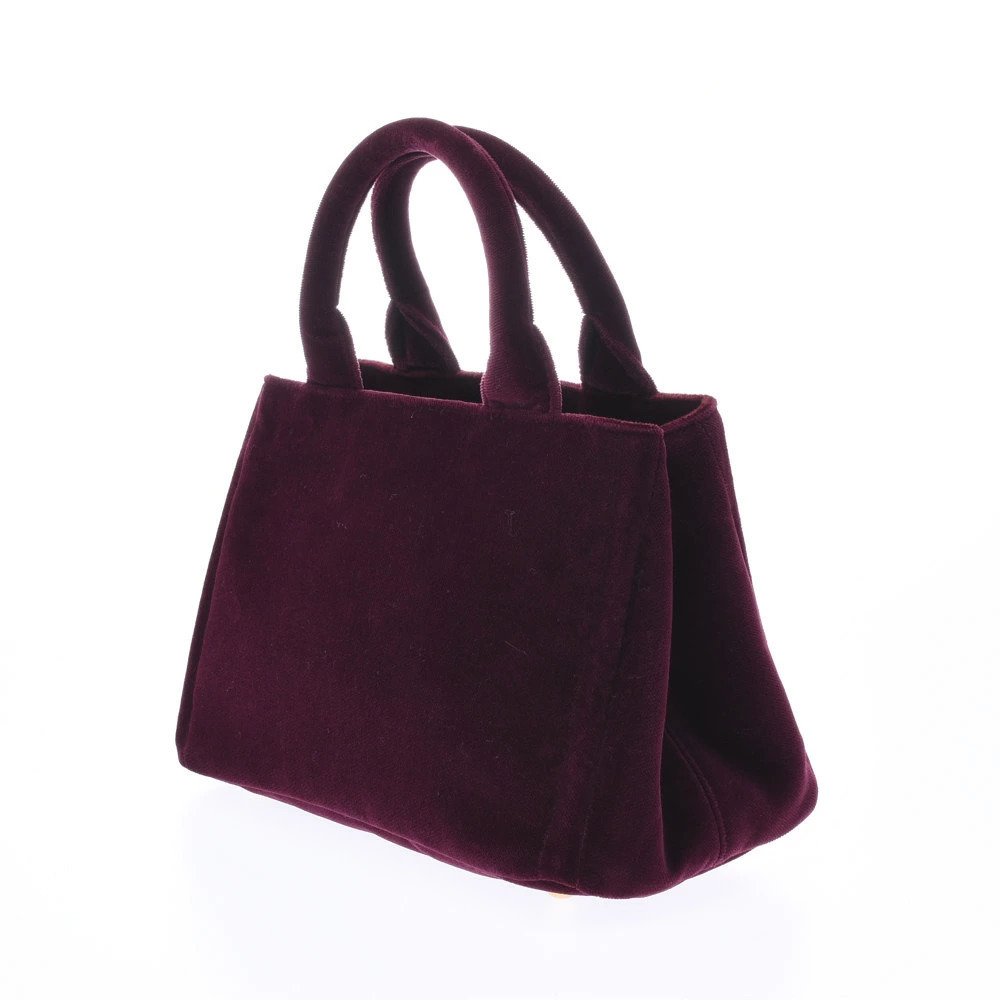 Prada Velour Red Purple Bordeaux Handbag Bag Red Purple